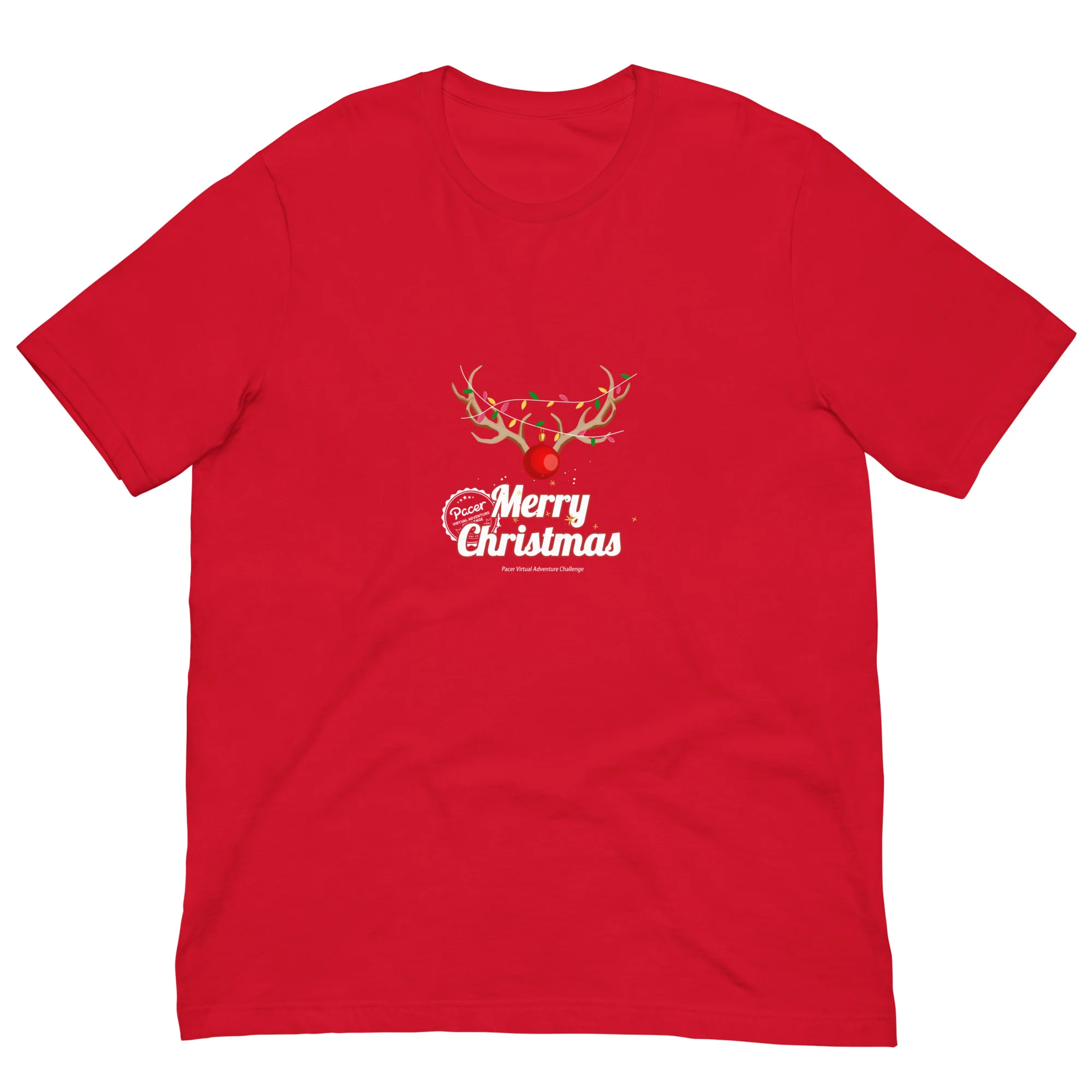 Merry Christmas Reindeer Virtual Races Unisex t-shirt - Image 2