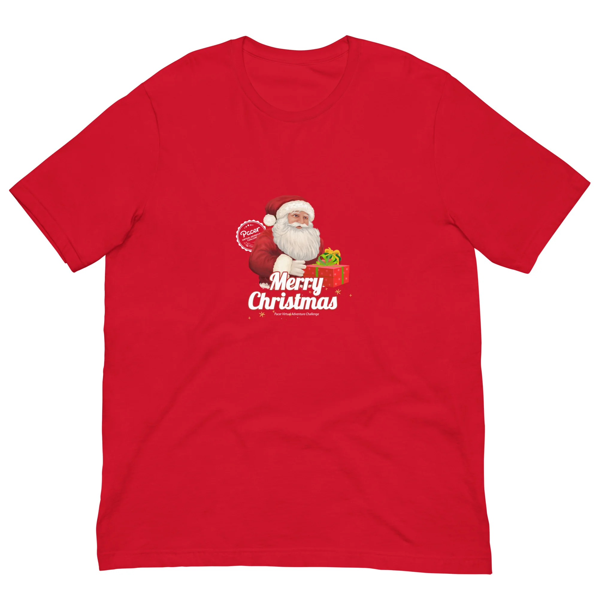 Merry Christmas Santa Claus Virtual Races Unisex t-shirt - Image 3