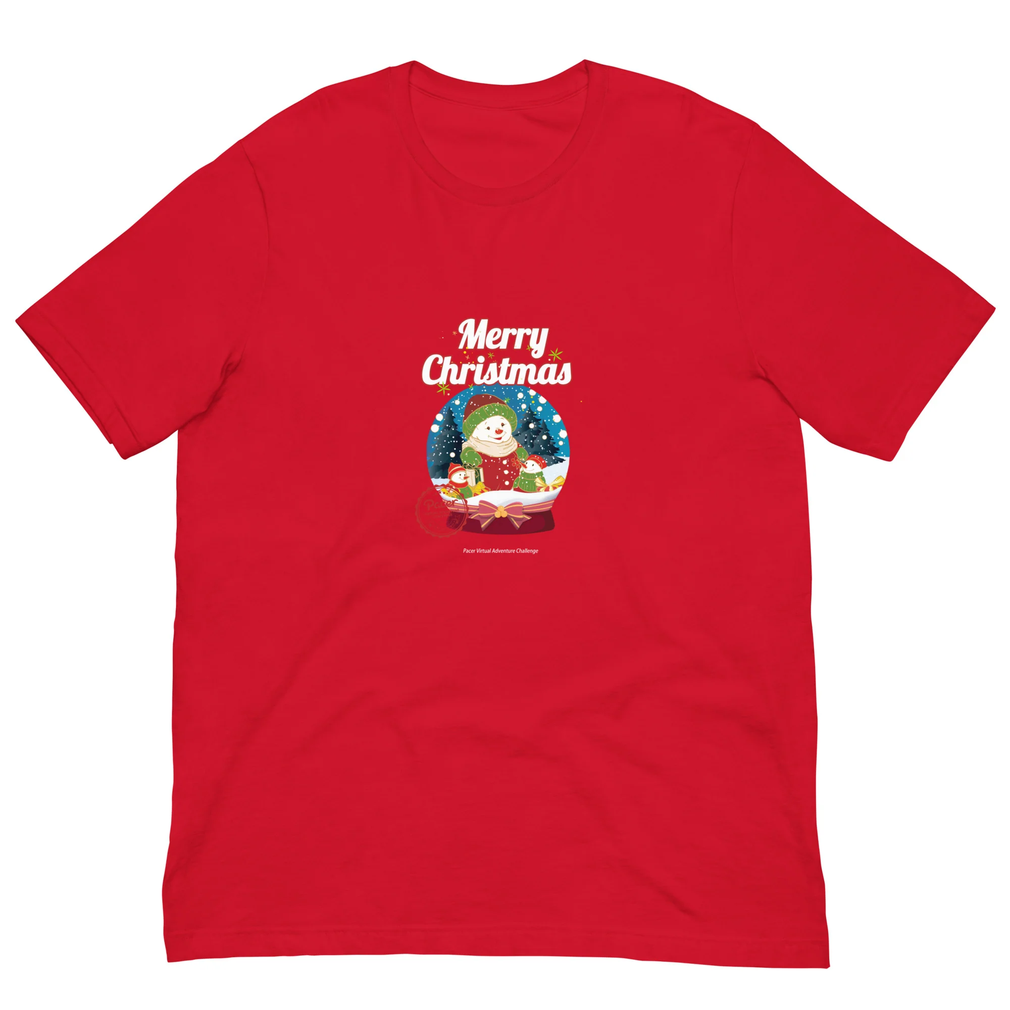 Merry Christmas Snowman Virtual Races Unisex t-shirt - Image 2