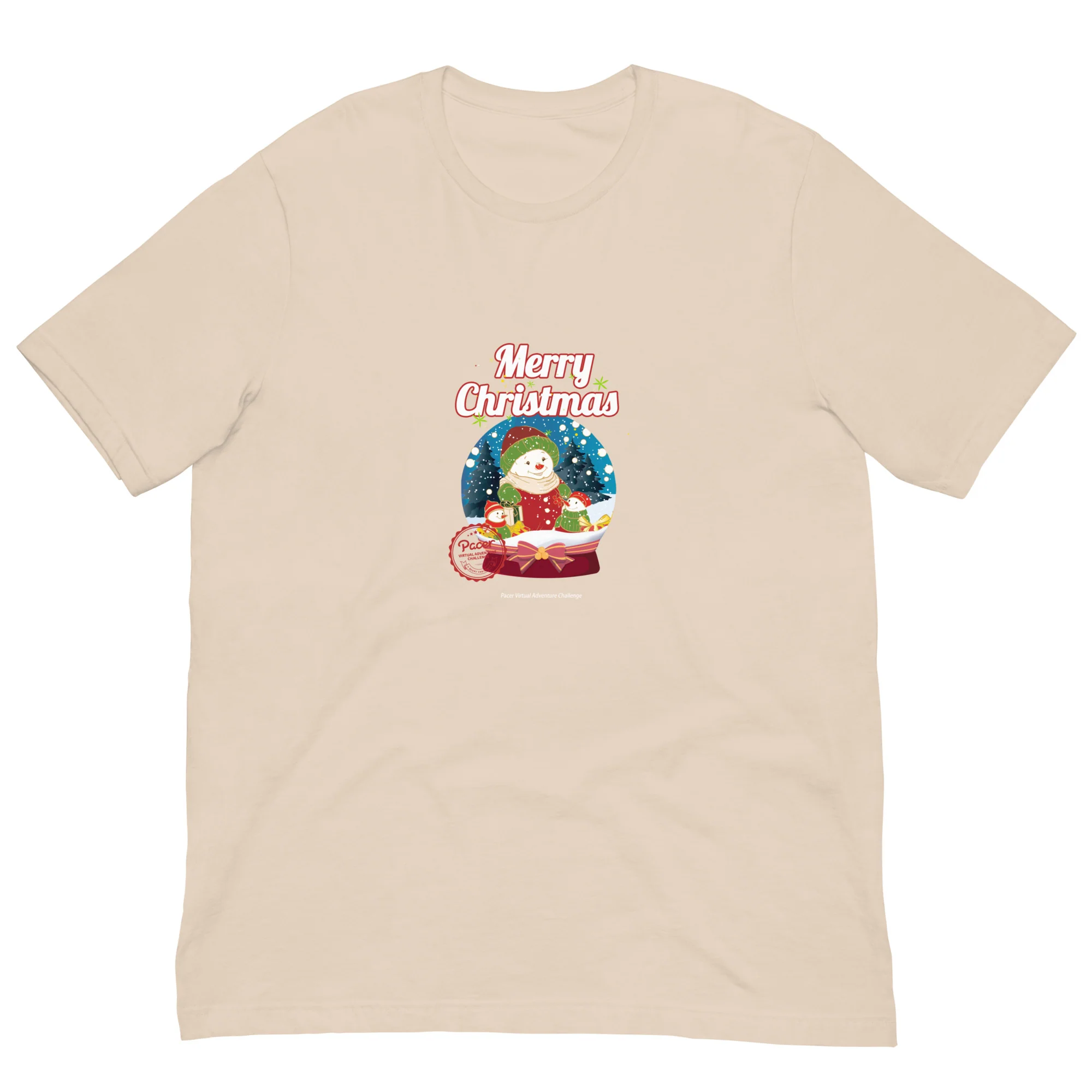 Merry Christmas Snowman Virtual Races Unisex t-shirt - Image 3