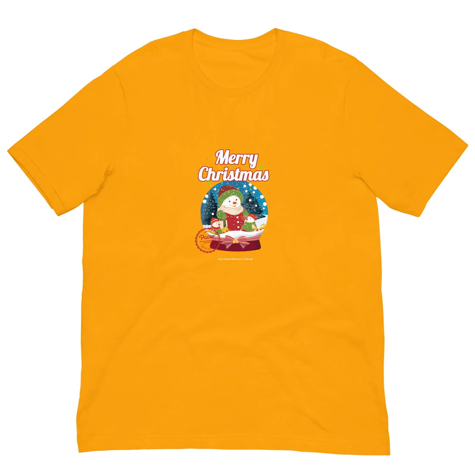 Merry Christmas Snowman Virtual Races Unisex t-shirt - Image 5