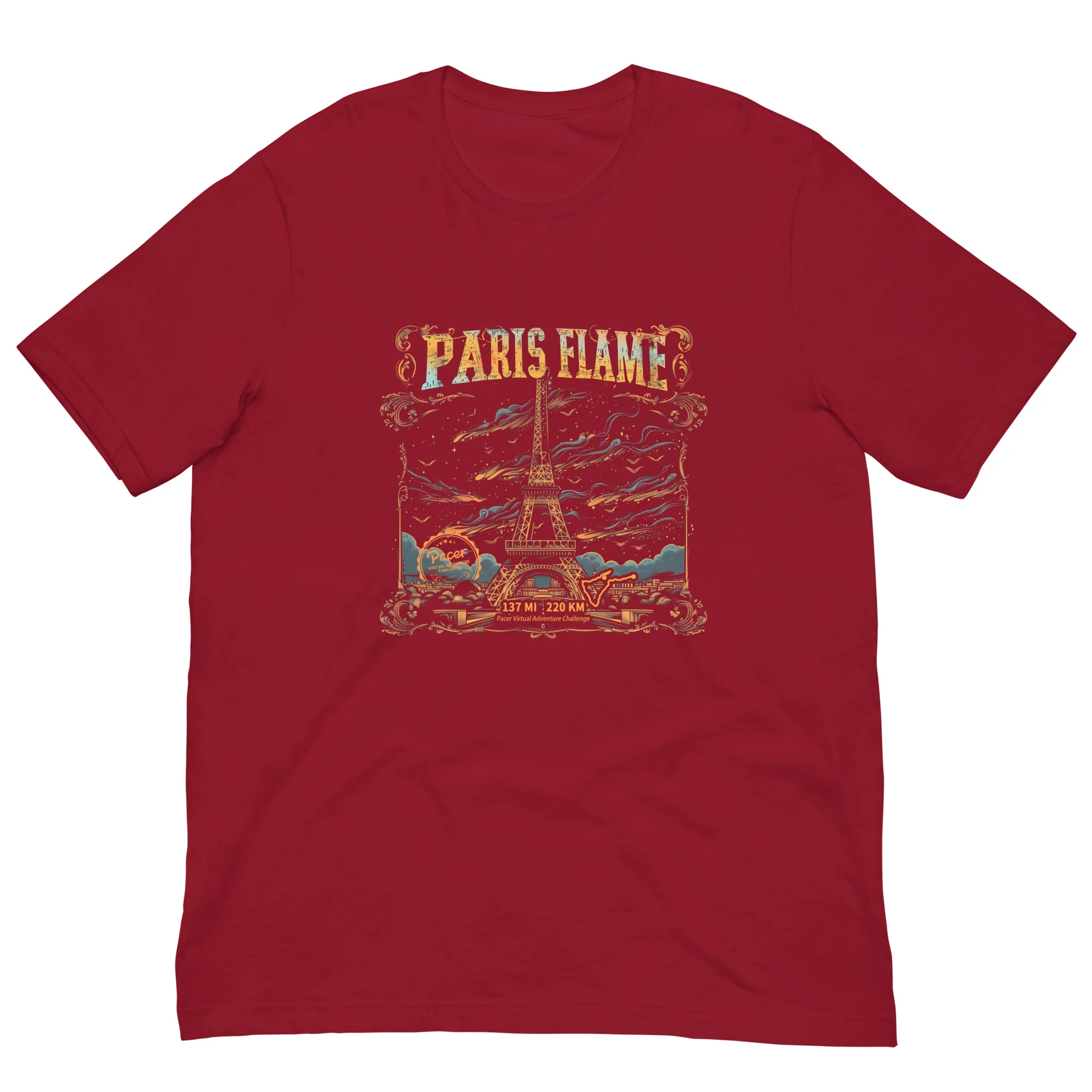 Paris Flame Virtual Challenge Unisex t-shirt - Image 3
