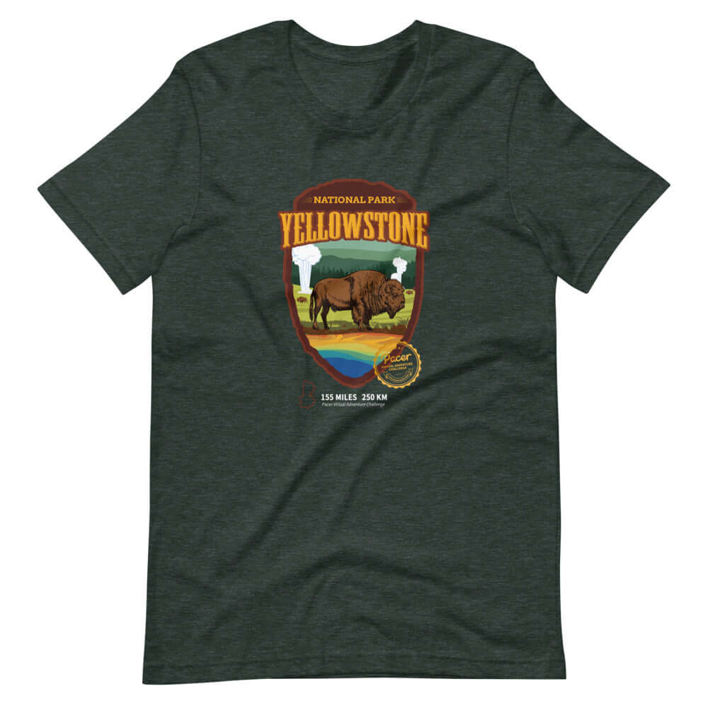 Yellowstone National Park Virtual Challenge Unisex T-Shirt - Image 3